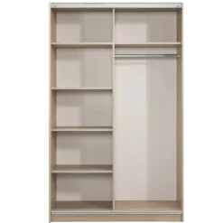 Leen Bakker Schuifdeurkast Genua - eikenkleur/wit - 204x122x60 cm Online