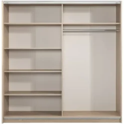 Leen Bakker Schuifdeurkast Genua - eikenkleur/antraciet - 204x200x60 cm Best