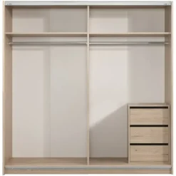 Leen Bakker Schuifdeurkast Genua - eikenkleur/antraciet - 204x200x60 cm Best