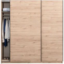 Leen Bakker Schuifdeurkast Genua - eikenkleur - 204x200x60 cm Online