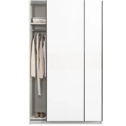 Leen Bakker Schuifdeurkast Genua - wit - 204x122x60 cm Hot