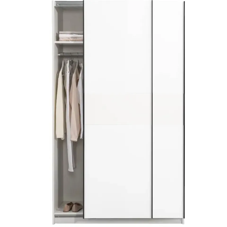 Leen Bakker Schuifdeurkast Genua - wit - 204x122x60 cm Hot