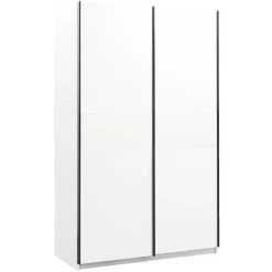 Leen Bakker Schuifdeurkast Genua - wit - 204x122x60 cm Hot