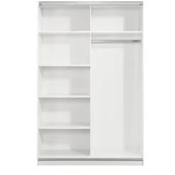 Leen Bakker Schuifdeurkast Genua - wit - 204x122x60 cm Hot