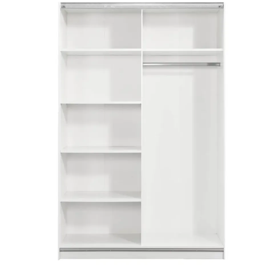 Leen Bakker Schuifdeurkast Genua - wit - 204x122x60 cm Hot