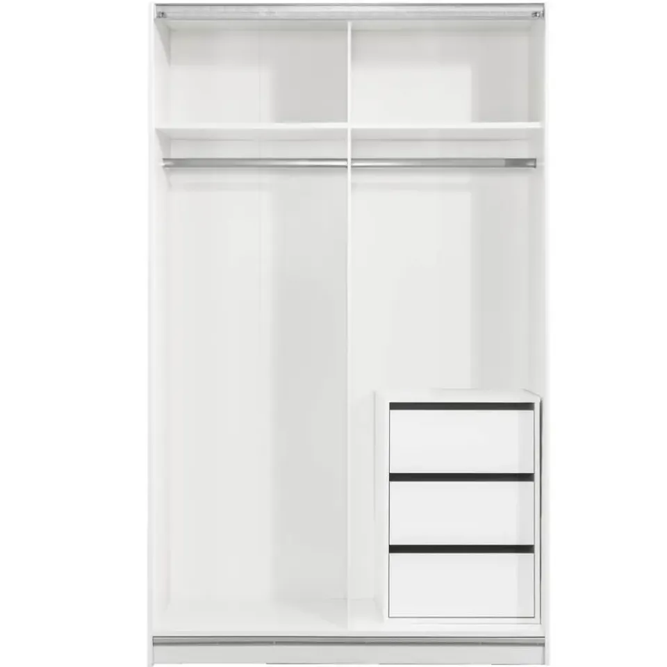 Leen Bakker Schuifdeurkast Genua - wit - 204x122x60 cm Hot