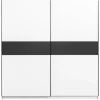 Leen Bakker Schuifdeurkast Genua - wit/antraciet - 204x200x60 cm Clearance