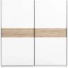 Leen Bakker Schuifdeurkast Genua - wit/eikenkleur - 204x200x60 cm New
