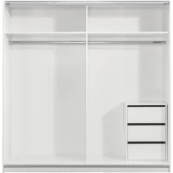 Leen Bakker Schuifdeurkast Genua - wit/eikenkleur - 204x200x60 cm New