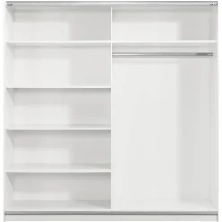 Leen Bakker Schuifdeurkast Genua - wit - 204x200x60 cm Hot