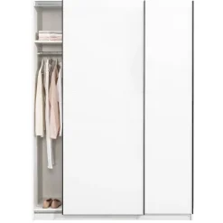 Leen Bakker Schuifdeurkast Genua - wit - 204x150x60 cm Clearance