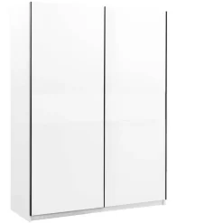 Leen Bakker Schuifdeurkast Genua - wit - 204x150x60 cm Clearance