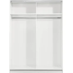 Leen Bakker Schuifdeurkast Genua - wit - 204x150x60 cm Clearance