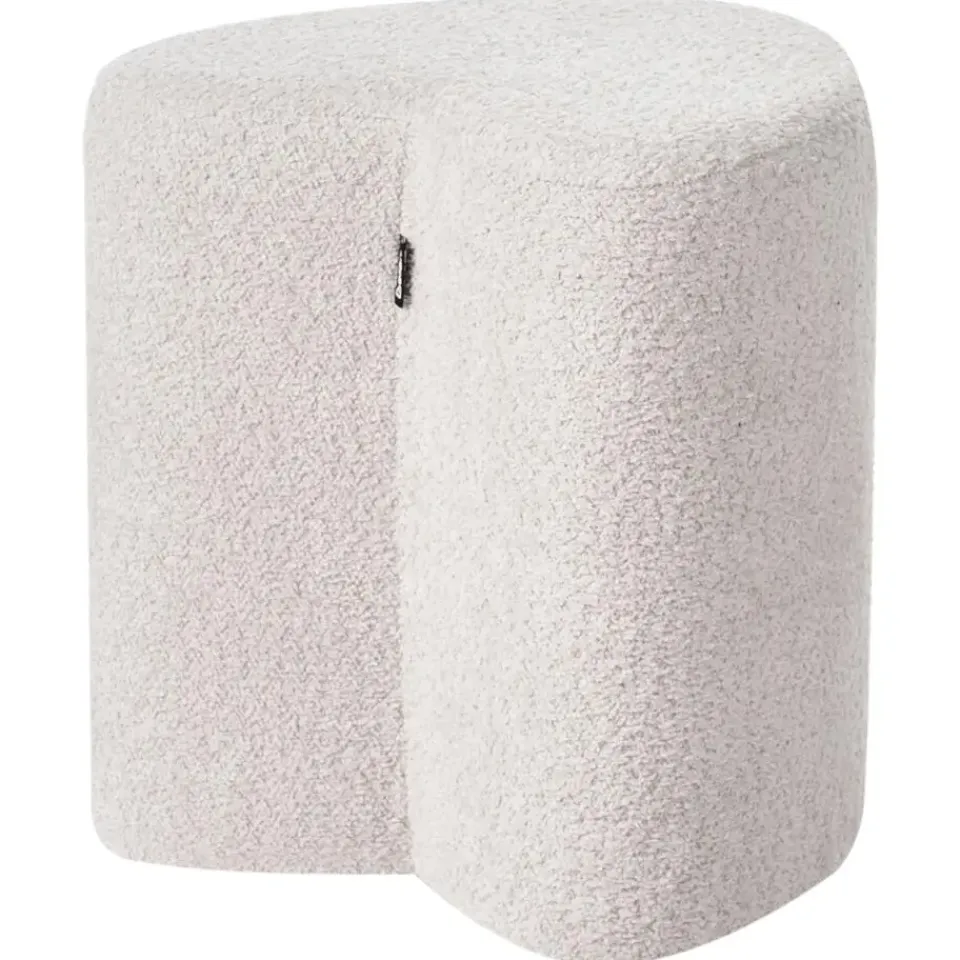 Leen Bakker SCOTIA - Poef - Beige - Chenille