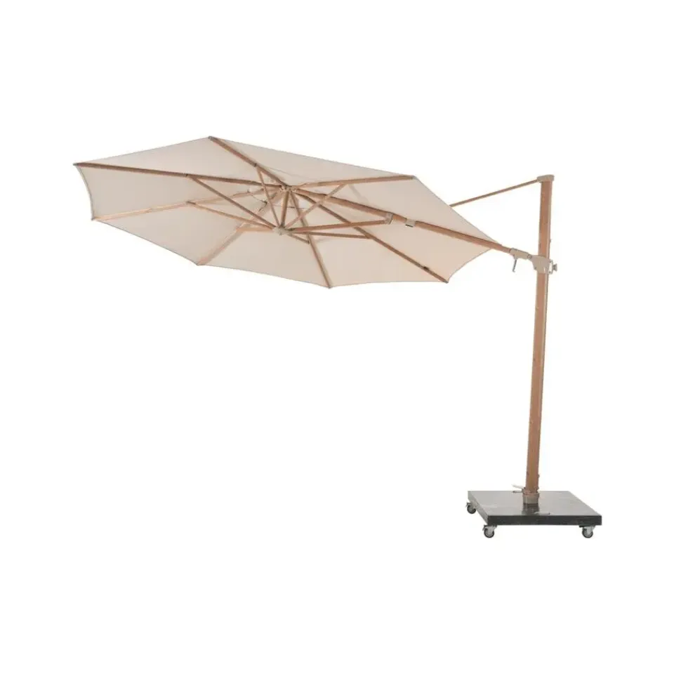4-Seasons Outdoor 4-Seasons Siesta Premium - zweefparasol 350 cm. - Woodlook/Sand Hot