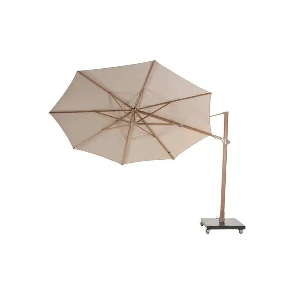4-Seasons Outdoor 4-Seasons Siesta Premium - zweefparasol 350 cm. - Woodlook/Sand Hot