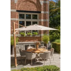 4-Seasons Outdoor 4-Seasons Siesta Premium - zweefparasol 350 cm. - Woodlook/Sand Hot