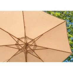 4-Seasons Outdoor 4-Seasons Siesta Premium - zweefparasol 350 cm. - Woodlook/Sand Hot