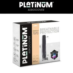 4-Seasons Outdoor 4-Seasons zweefparasol Siesta Premium 3x3 m. - woodlook/charcoal + voet en hoes