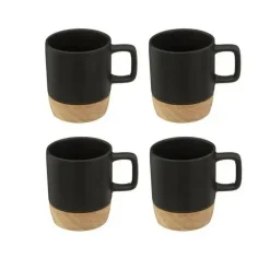 Secret de Gourmet Koffiekopjes - 4x - zwart - 120 ml - aardewerk New