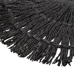 Secret de Gourmet Placemat - raffia zwart - rond - 38 cm Discount