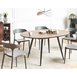 Beliani SENIAC - Uitschuifbare eettafel - Lichtbruin - MDF New