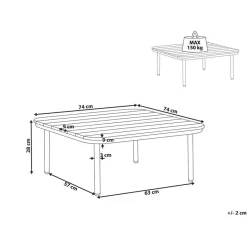 Beliani SENISE - Tuinsalontafel - Lichthout - 74 x 74 cm - Kunsthout Discount