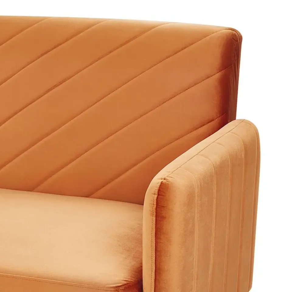 Beliani SENJA - Slaapbank 3-zits - Oranje - Fluweel Discount