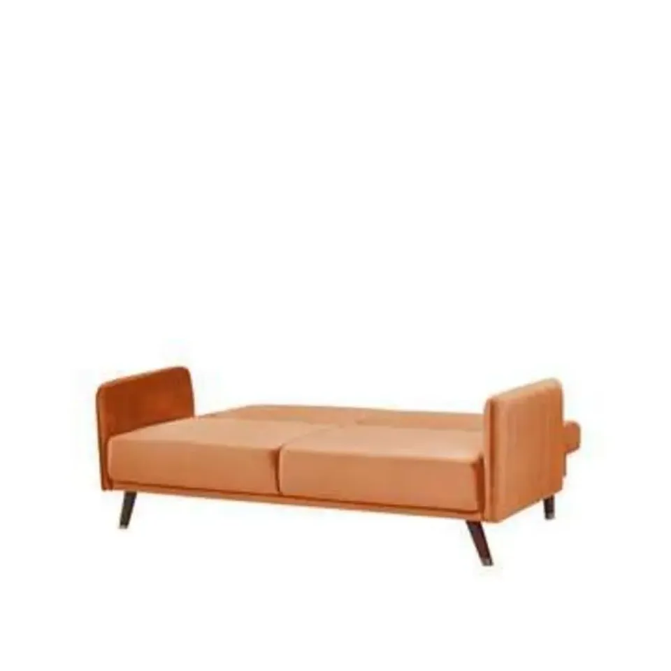 Beliani SENJA - Slaapbank 3-zits - Oranje - Fluweel Discount