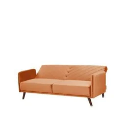 Beliani SENJA - Slaapbank 3-zits - Oranje - Fluweel Discount