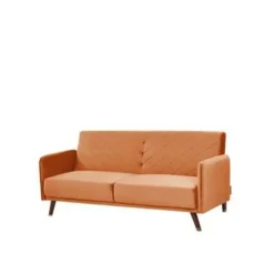 Beliani SENJA - Slaapbank 3-zits - Oranje - Fluweel Discount