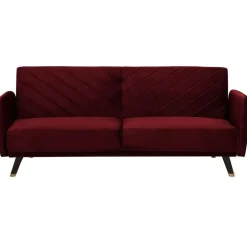 Beliani SENJA - Slaapbank 3-zits - Rood - Fluweel New
