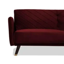 Beliani SENJA - Slaapbank 3-zits - Rood - Fluweel New