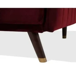 Beliani SENJA - Slaapbank 3-zits - Rood - Fluweel New