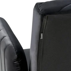 Beliani SENJA - Slaapbank 3-zits - Zwart - Fluweel Best