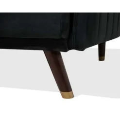 Beliani SENJA - Slaapbank 3-zits - Zwart - Fluweel Best