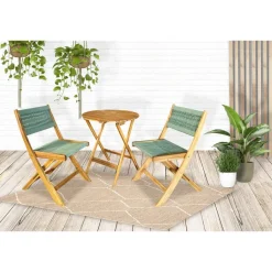 Sens-Line - Lanzarote Bistro Set - Hout - Groen Clearance