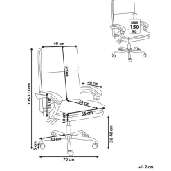 Leen Bakker SERENE - Bureaustoel - Lichtbeige - Kunstleer