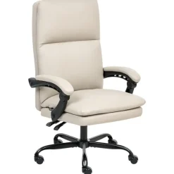 Leen Bakker SERENE - Bureaustoel - Lichtbeige - Kunstleer