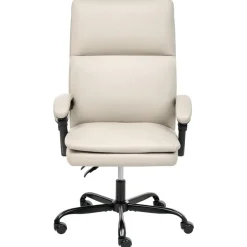 Leen Bakker SERENE - Bureaustoel - Lichtbeige - Kunstleer