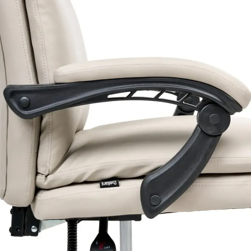 Leen Bakker SERENE - Bureaustoel - Lichtbeige - Kunstleer