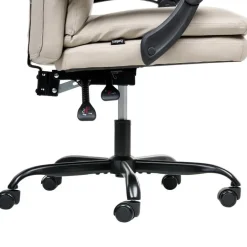 Leen Bakker SERENE - Bureaustoel - Lichtbeige - Kunstleer