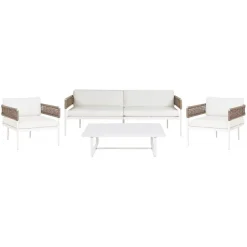 Beliani SERLA - Loungeset 4-zits - Wit - Aluminium Sale