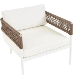 Beliani SERLA - Loungeset 4-zits - Wit - Aluminium Sale