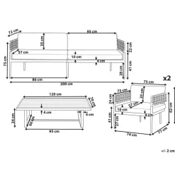 Beliani SERLA - Loungeset 4-zits - Wit - Aluminium Sale