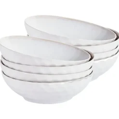 Leen Bakker SESAME - Diepe borden set van 8 - Lichtgrijs - Steengoed Outlet