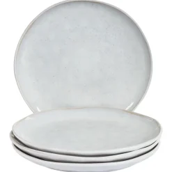 Leen Bakker SESAME - Dinerborden set van 4 - Lichtgrijs - Steengoed Online