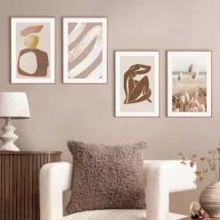 Reinders Set poster met lijst - Aards & Abstract Clearance