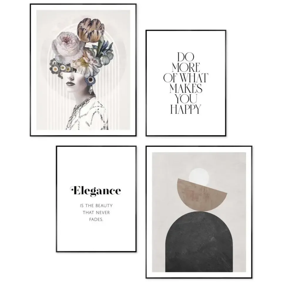 Reinders Set poster met lijst - Abstracte stijl