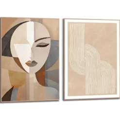Reinders Set poster met lijst - Abstract portret Discount